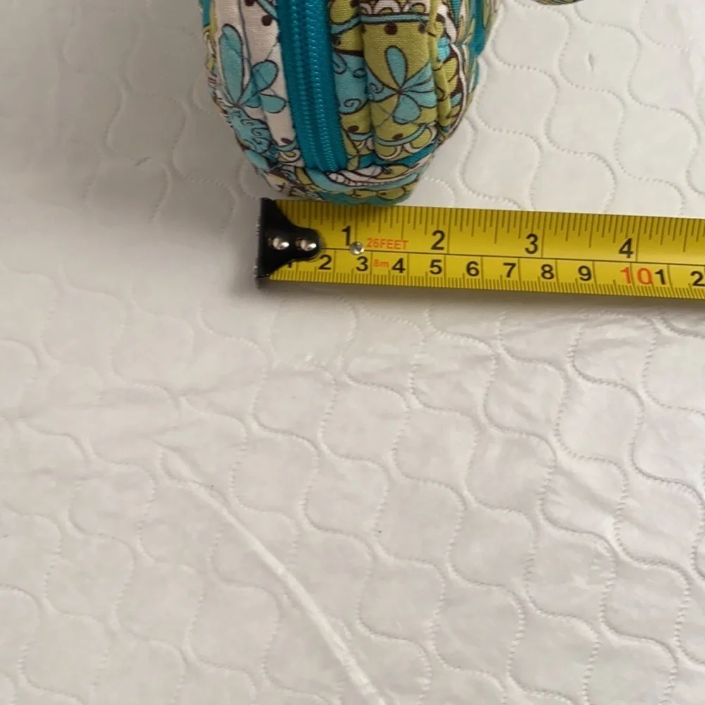 Vera Bradley Peacock on the Go turquoise multicolor cosmetic case with handles